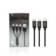 Cablu de incarcare rapida smartphone, 3in1, USB Type-C, Micro USB, Lightning, 1,15m, 2.8 Amperi
