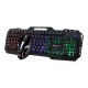 Set combo gaming, tastatura metalica iluminata, semi mecanica, si mouse 1000 DPI led rgb, Mixie X8000