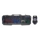 Set combo gaming, tastatura metalica iluminata, semi mecanica, si mouse 1000 DPI led rgb, Mixie X8000