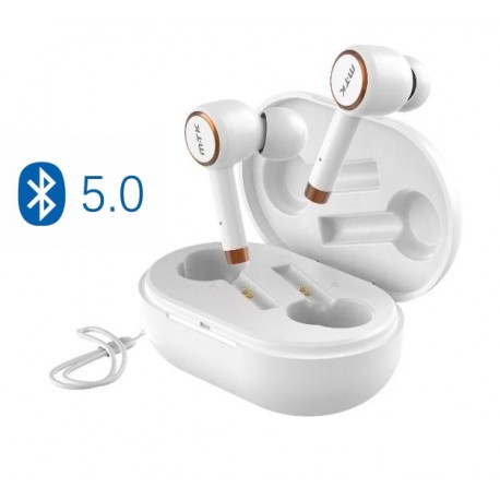 Casti audio bluetooth 5.0 wireless, smartphone, tip dop, baterie 300 mAh, cablu USB- microUSB, microfon, incarcare magnetica