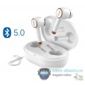 Casti audio bluetooth 5.0 wireless, smartphone, tip dop, baterie 300 mAh, cablu USB- microUSB, microfon, incarcare magnetica