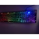 Tastatura mecanica gaming Aula F2028, efecte de lumini LED RGB, taste multimedia, anti-ghosting USB- semi-pro