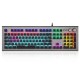 Tastatura mecanica pro gaming S2096, iluminare LED RGB 21 efecte, 104 taste anti-fantoma programabile, cu fir USB, MAC