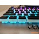 Tastatura mecanica pro gaming F2099 slim, 21 efecte iluminare LED RGB, 104 taste anti-fantoma  cu fir USB, 4 taste multimedia