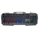 Tastatura gaming metalica iluminata, LED multicolor semi mecanica X800, cu fir USB