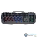 Tastatura gaming metalica iluminata, LED multicolor semi mecanica X800, cu fir USB