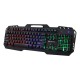 Tastatura gaming metalica iluminata, LED multicolor semi mecanica X800, cu fir USB